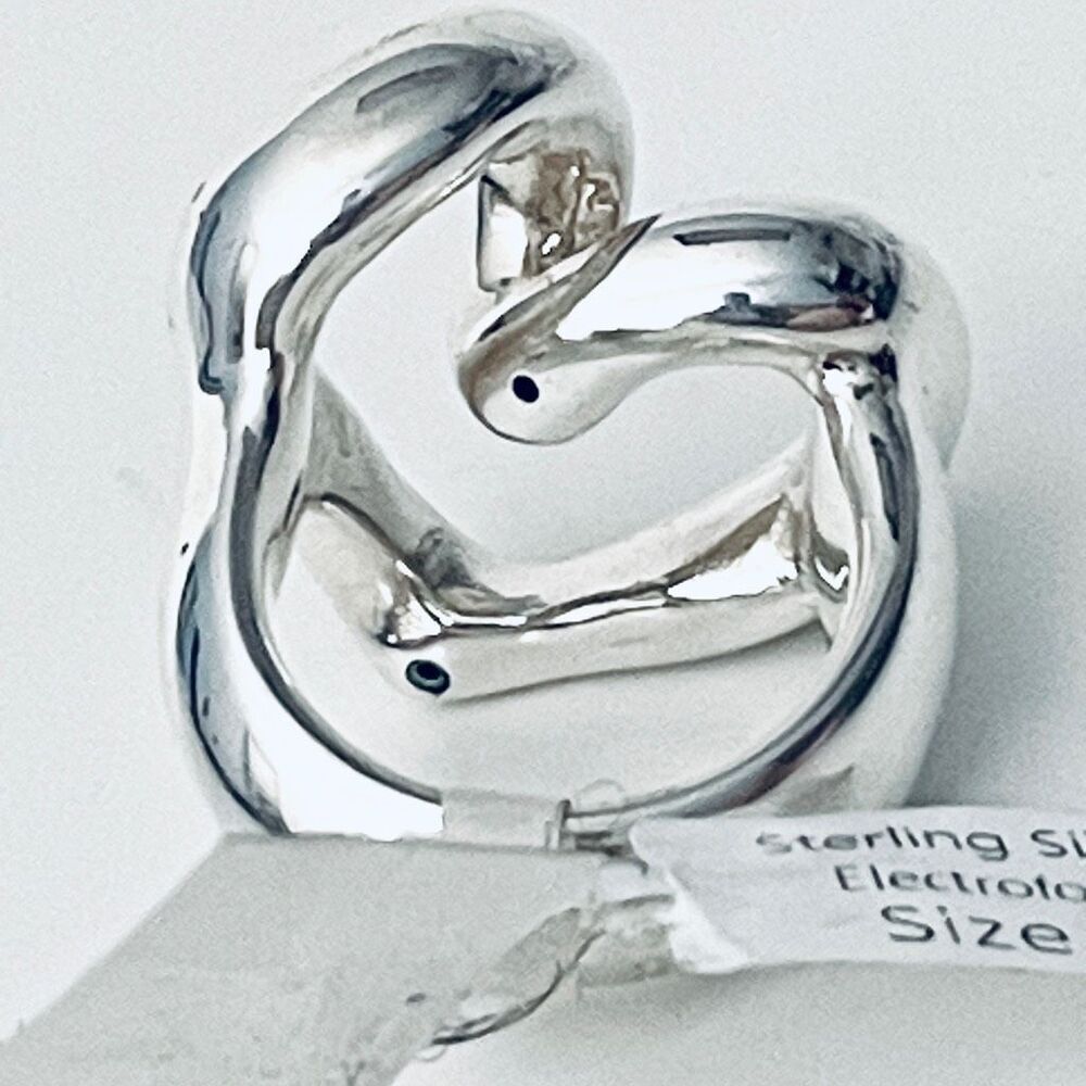 NWT Gorgeous Sz 8 Indigo Falls Sterling Silver 925 Huge Thick Heart Shaped Ring - Picture 5 of 12